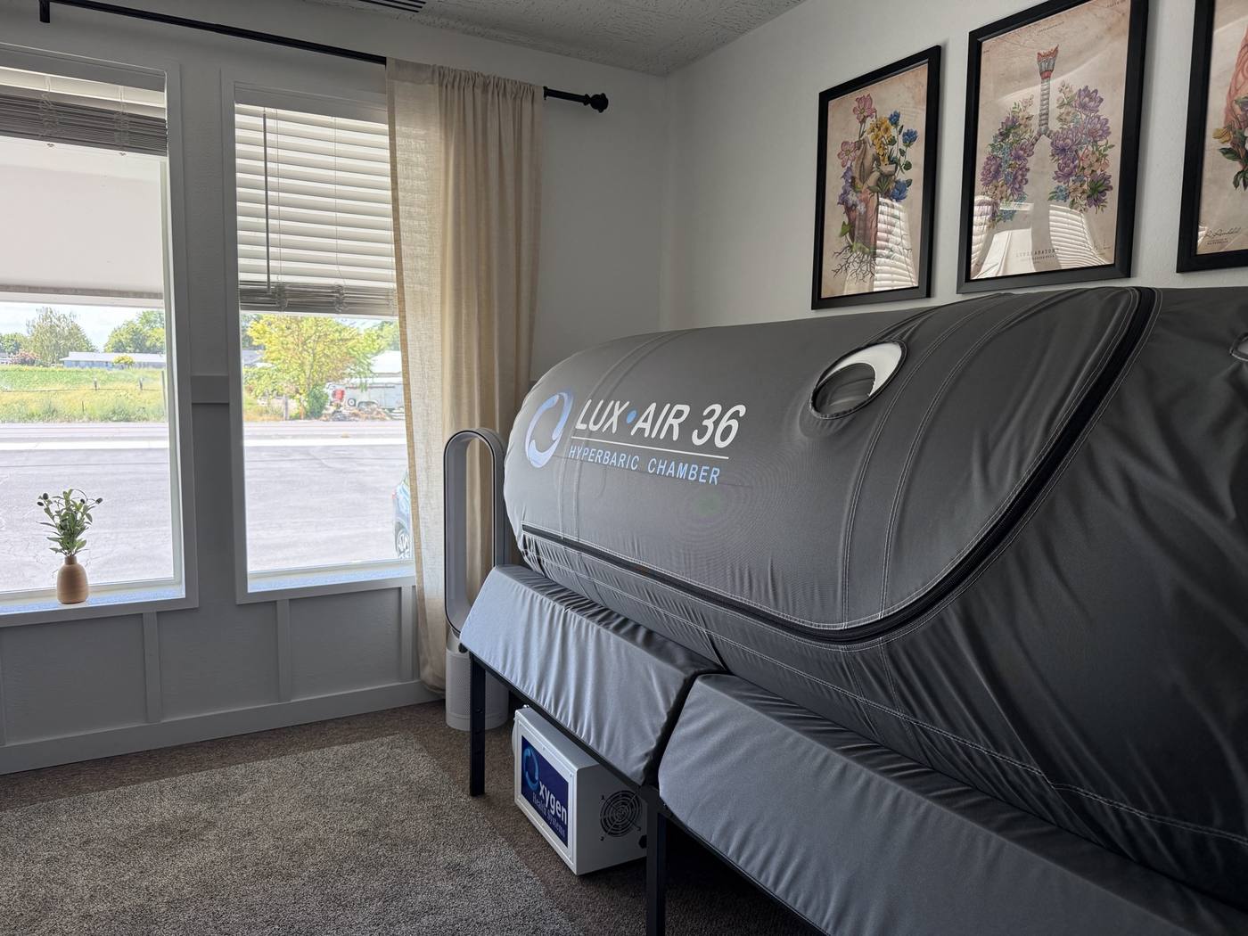 Soft-sided hyperbaric oxygen chamber at Central Idaho Wellness Center in Jerome