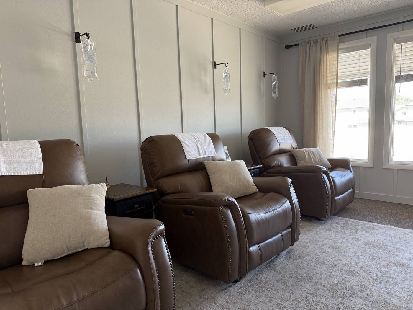 IV infusion lounge with recliners at Central Idaho Wellness Center in Jerome